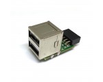 Переходник с внутреннего разъема материнской платы 10PIN / 9pin на 2 порта USB 2.0, модель: EIDC10P-USB2*20