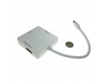 Конвертер Mini Display Port Male to DVI, HDMI и DisplayPort Female 20 cm белый Espada EMDPM-3in1DPF20 / miniDP 3 в 1-ом! / совместим с Thunderbolt /