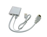 Конвертер HDMI type A male 19 pin to VGA female 15 pin со звуком 3.5mm модель: EHDMIM-VGAF20 белый Espada для совмещения ноутбуков и ПК с мониторами, телевизорами, проекторами