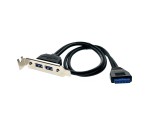 Монтажная планка на заднюю панель в корпус компьютера с разъемами 2 порта USB 3.0 низкопрофильная Espada модель: EBRT-2USB3LOW