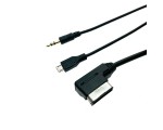 Автомобильный аудио кабель AUX MDI MMI to 3,5mm Audio + Micro USB 35см Audi, Volkswagen, Skoda, Seat, модель AUX40842