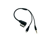 Автомобильный аудио кабель AUX MDI MMI to 3,5mm Audio + Micro USB 35см Audi, Volkswagen, Skoda, Seat, модель AUX40842