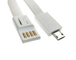 Кабель-переходник USB 2.0 type A male to micro USB type B male, 20 см, плоский, с креплением на брелок для ключей/зарядка и синхронизация для телефона, смартфона, планшета/