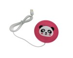 Подставка под кружку с подогревом LB-BPG силиконовая USB "Зверюшки" / Панда, цвет розовый