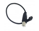 Кабель - переходник micro USB type B Male to USB type B male угловой 90° 60см для соединения сканеров, принтеров с телефоном, смартфоном, планшетом