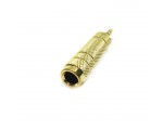 Переходник audio jack 3.5mm Male to 6.5mm Female Gold для звукозаписывающих, звуковоспроизводящих студийных устройств