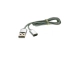 Универсальный кабель-переходник USB 2.0 type A male to Lightning 8 pin и micro USB без магнитной вставки,1м, нейлоновая оплетка,цвет серебро для iPhone5/5S/5C/6/6S/7/7+, iPad4/Air/Mini/Mini2/6, iPod Touch5 и смартфонов, планшетов на Android