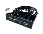Планка на лицевую панель на 4 порта: USB 3.0 и USB 2.0 EFr4Usb2&3 в отсек FDD 3,5" с внутренних разъемов материнской платы 19pin и 9pin / Espada Hub на переднюю панель usb 3.2 Gen 1 type A /
