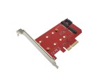 Адаптер PCI-E x4 на M.2 B key + M.2 M key для подключения SSD дисков в ПК (NGFF и NVMe SSD диcков), модель PCIe2NGFF Espada