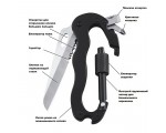 Multi Tool брелок карабин, нож, отвертки 5 в 1 / Мультитул, цвет черный