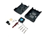 Корпус с вентилятором и радиаторами для Raspberry Pi 3 model B / Raspberry Pi 2 model B / Raspberry Pi model B+, овальный черный, CaseRaspFR