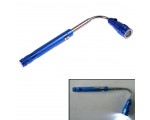 Фонарь LED телескопический алюминиевый с магнитом 360 градусов /4 x LR44 аккумулятора/, цвет синий