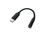 Кабель - переходник USB 3.1 Type C male to audio jack 3,5mm Female 10см, цвет черный для подключения наушников или колонок