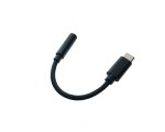 Кабель - переходник USB 3.1 Type C male to audio jack 3,5mm Female 10см, цвет черный для подключения наушников или колонок