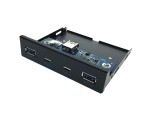 Планка на переднюю панель 2 порта USB 3.0 type C и 2 порта USB 3.0, Efr2usbC&3.0 /хаб с внутренних разъемов материнской платы 20PIN (19pin), устанавливается в отсек FDD 3,5\", дополнительное питание 15 pin sata /