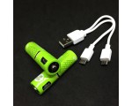 Комплект аккумуляторов с подзарядкой через micro USB AA, 1.2V, 1000 mAH, Ni-MH