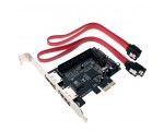Контроллер PCI-E х1 на 2х SATA2+2 х eSATA+1х IDE, чип JMicron JMB363, модель PCIE005, Espada