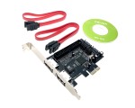 Контроллер PCI-E х1 на 2х SATA2+2 х eSATA+1х IDE, чип JMicron JMB363, модель PCIE005, Espada