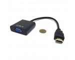 Видео адаптер HDMI 19M to VGA 15 F, EHdmiVgawo  Espada черный /переходник hdmi vga конвертер /