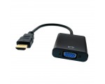 Видео адаптер HDMI 19M to VGA 15 F, EHdmiVgawo  Espada черный /переходник hdmi vga конвертер /