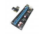 USB Riser card PCI-E x1 Male to PCI-E x16 Female с питанием 6Pin, EpciEkit ver009S, Espada, в комплекте кабель usb3.0 /ризер /райзер карта