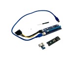 USB Riser card M.2 NGFF to PCI-E x16 Female с питанием 6Pin, M2PCIeKIt02, Espada, в комплекте кабель usb 3.0 /ризер /райзер карта