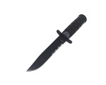 Мини - нож USMC тип KA-BAR с серрейторной заточкой, цвет черный