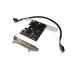 Контроллер PCI-E x1, M.2 key A c выходами на 2 антенны для модулей WIFI и Bluetooth, модель EM201B Espada