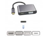 Видео конвертер USB 3.1 type C to VGA + HDMI + USB3.0 + TypeC модель: EtyC3HDVG, Espada /видео аудио type-C многофункциональный переходник юсб 4 в 1/