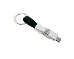 Универсальный брелок-переходник 3 в 1!!! Espada Emagn3i1 черный плоский кабель USB 2.0 to Type C + micro USB + iphone Lightning 8pin для быстрой зарядки смартфона, планшета, ноутбука и для передачи данных