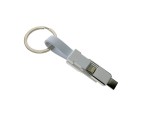 Универсальный брелок-переходник 3 в 1!!! Espada Emagn3i1 белый плоский кабель USB 2.0 to Type C + micro USB + iphone Lightning 8pin для быстрой зарядки смартфона, планшета, ноутбука и для передачи данных