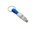 Универсальный брелок-переходник 3 в 1!!! Espada Emagn3i1 голубой плоский кабель USB 2.0 to Type C + micro USB + iphone Lightning 8pin для быстрой зарядки смартфона, планшета, ноутбука и для передачи данных