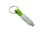 Универсальный брелок-переходник 3 в 1!!! Espada Emagn3i1 зеленый плоский кабель USB 2.0 to Type C + micro USB + iphone Lightning 8pin для быстрой зарядки смартфона, планшета, ноутбука и для передачи данных
