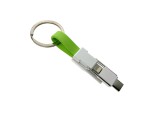 Универсальный брелок-переходник 3 в 1!!! Espada Emagn3i1 зеленый плоский кабель USB 2.0 to Type C + micro USB + iphone Lightning 8pin для быстрой зарядки смартфона, планшета, ноутбука и для передачи данных