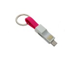 Универсальный брелок-переходник 3 в 1!!! Espada Emagn3i1 розовый плоский кабель USB 2.0 to Type C + micro USB + iphone Lightning 8pin для быстрой зарядки смартфона, планшета, ноутбука и для передачи данных