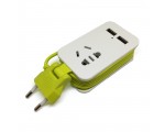 Удлинитель Uniel S-CT1-1,5U WHITE/GREEN LM серии Travel, 1.2 м, 2USB1A