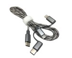 Универсальный кабель - переходник 3 в 1м!!!  USB type C 3.1 to Lightning + microUSB + USB type C 3.1, 1метр, нейлоновая оплетка, серый EtyC3i1gr Espada для зарядки и обмена данными