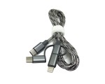 Универсальный кабель - переходник 3 в 1м!!!  USB type C 3.1 to Lightning + microUSB + USB type C 3.1, 1метр, нейлоновая оплетка, серый EtyC3i1gr Espada для зарядки и обмена данными
