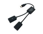 Кабель - переходник USB 3.1 Type C male to 2хUSB 2.0 Af, 20см хаб для одновременного подключения двух USB устройств к смартфону, планшету или компьютеру