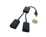 Кабель - переходник USB 3.1 Type C male to 2хUSB 2.0 Af, 20см хаб для одновременного подключения двух USB устройств к смартфону, планшету или компьютеру