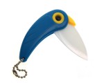 Нож керамический Попугай, цвет синий