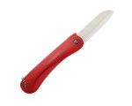 Кухонный керамический (оксид циркония) складной нож, лезвие 75 мм, цвет красный