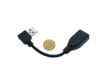 Кабель USB2.0 Male to USB2.0 Female угловой 90° 10 см