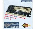 Адаптер PCI-E x16 на M.2 M key для подключения NVMe SSD дисков в ПК, для PCI-E x4, x8, x16, модель PCIeNVME Espada