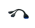 Кабель - переходник с внутреннего разъема материнской платы 20PIN на 2 порта USB3.0, E20cm3.02, 20см / 19 pin разветвитель /