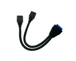 Кабель - переходник с внутреннего разъема материнской платы 20PIN на 2 порта USB3.0, E20cm3.02, 20см / 19 pin разветвитель /