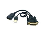 Видеоадаптер DVI-D 25M to Display Port 20F 20см, EDvDp, Espada