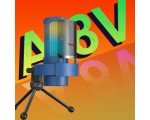 Микрофон Fifine, модель A8V с RGB подсветкой, синий