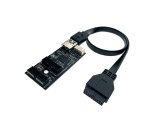 Переходник разветвитель с материнской платы 20 pin на 2х20 Pin, чипсет GL3510 с кабелем 40см, USB 3.2 Gen 1 (USB3.0), модель EiD202M