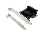 Контроллер PCI-E, SATA3 6port, чип JMB575 + ASM1061, модель PCIe6SATAJA,Espada